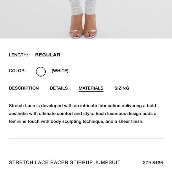 Naked Wardrobe STRETCH LACE RACER STIRRUP JUMPSUIT L - Picture 5 of 10